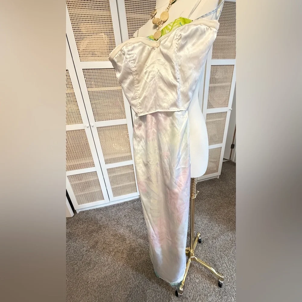 HTF RARE Claudie Silk Jeweled Maxi Dress. HEM FLAWED. see photos. Size 6 - Picture 13 of 16